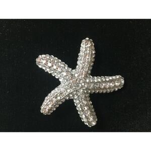 Starfish Pin Brooch Gorgeous Clear Rhinestone Crystal New